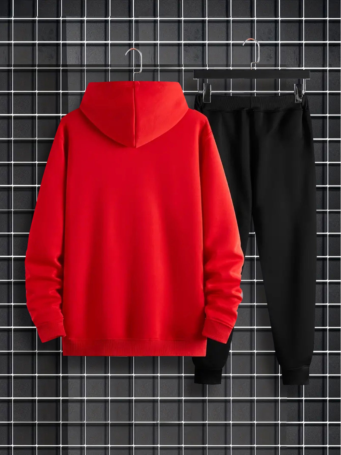 2pcs American Flag Print Men's Comfy Sports Set - Long Sleeve Hoodies with Kangaroo Pocket & Drawstring Sweatpants with Pockets - Casual, Trendy, Outdoor, and Soft Men's Clothing