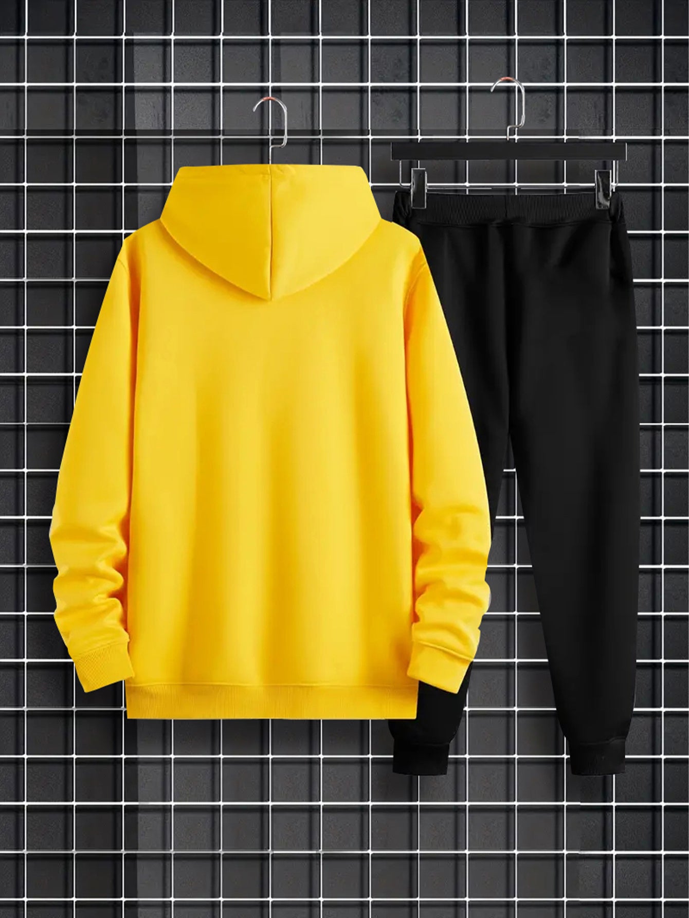 2pcs American Flag Print Men's Comfy Sports Set - Long Sleeve Hoodies with Kangaroo Pocket & Drawstring Sweatpants with Pockets - Casual, Trendy, Outdoor, and Soft Men's Clothing