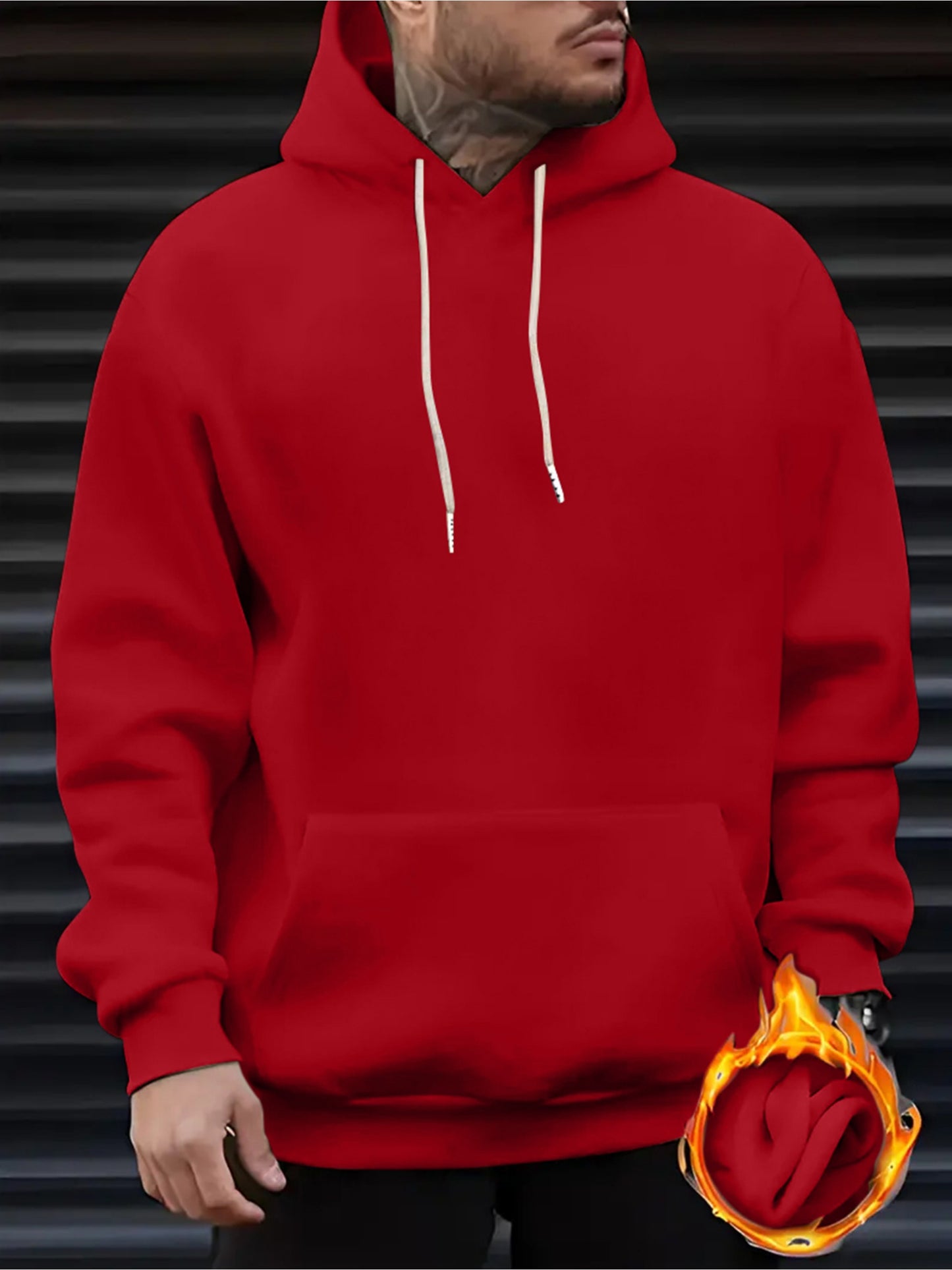 Men's Casual And Cozy Hoodies with Police Print - Trendy Long Sleeve Hooded Sweatshirt - Casual Versatile Top - For Autumn Winter - Perfect Gift for Men