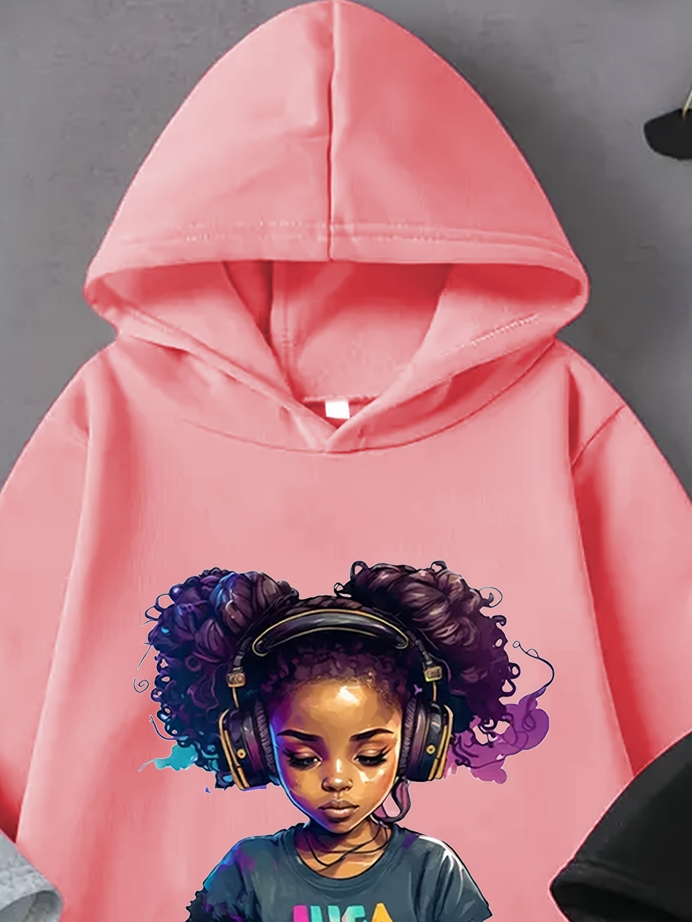 3pcs Cool Girl Portrait Print Hoodies for Girls - Cozy & Stylish Pullover Sweatshirts, Perfect for Fall/Winter, Middle And Large Sizes, Street Style, Conventional Version, Spring/Autumn