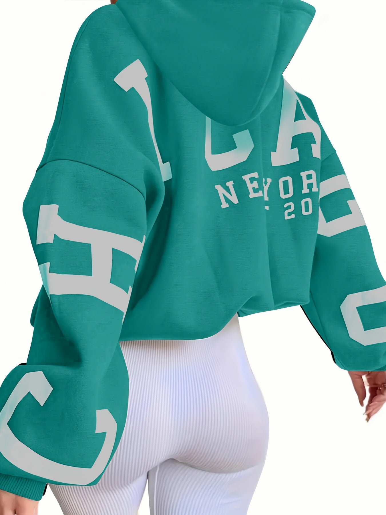 Letter Print Hoodie, Casual Drop Shoulder Long Sleeve Hoodies Sweatshirt, Women's Clothing