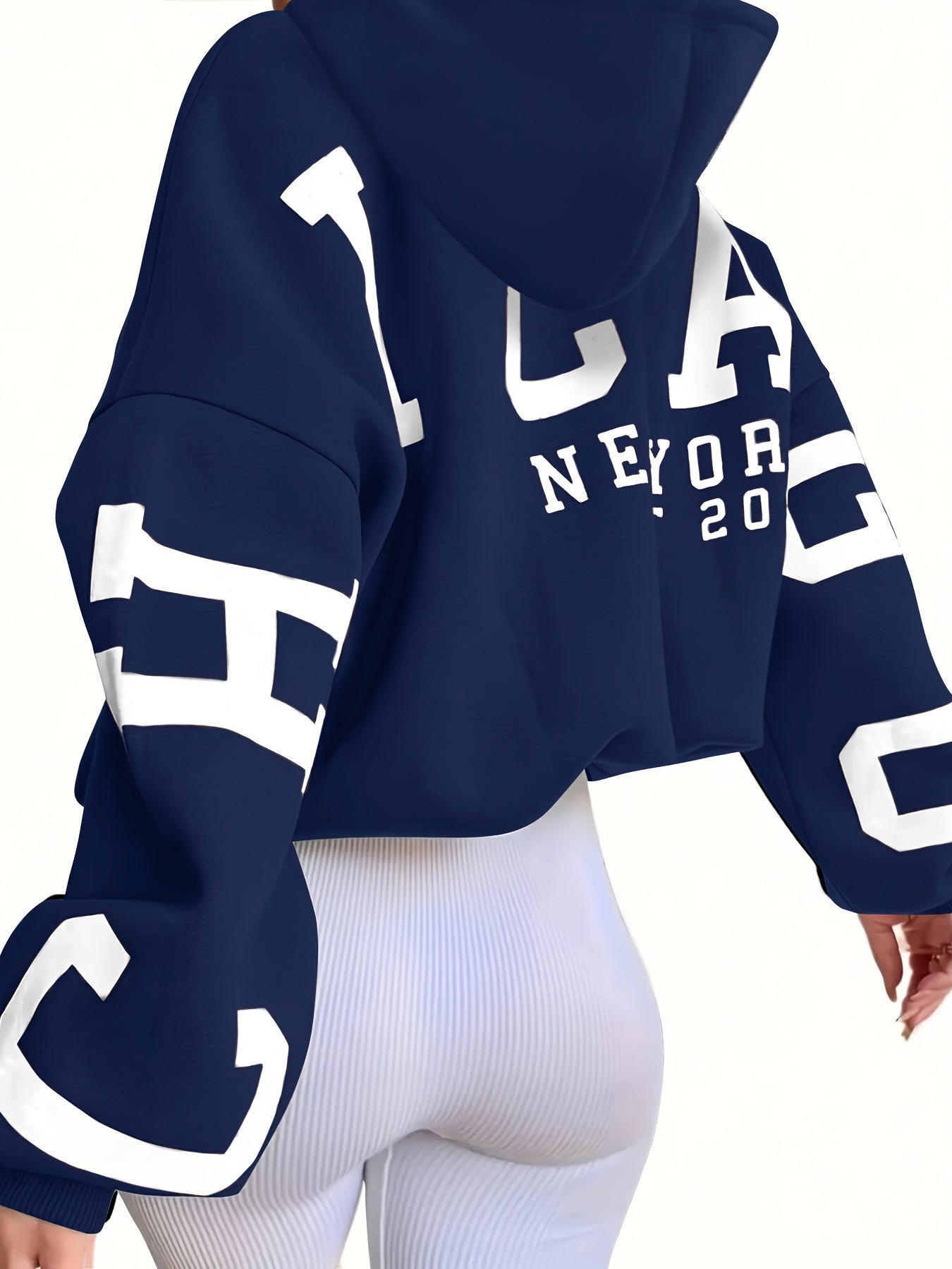 Letter Print Hoodie, Casual Drop Shoulder Long Sleeve Hoodies Sweatshirt, Women's Clothing