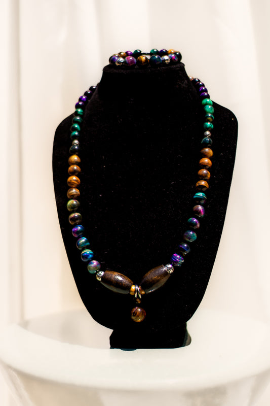 Tiger's Eye Necklace and Bracelet Set