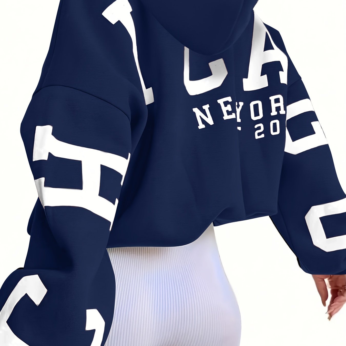 Letter Print Hoodie, Casual Drop Shoulder Long Sleeve Hoodies Sweatshirt, Women's Clothing