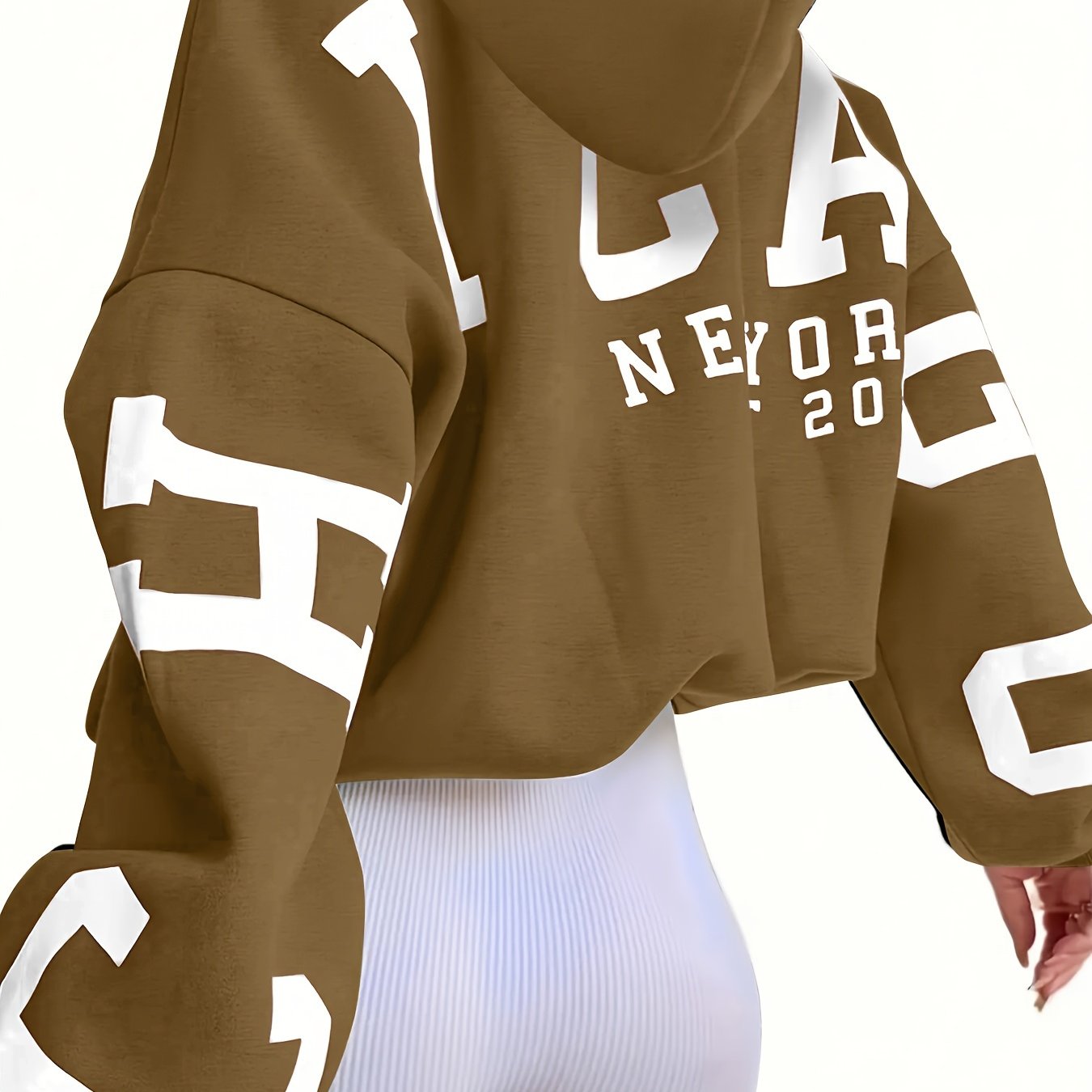 Letter Print Hoodie, Casual Drop Shoulder Long Sleeve Hoodies Sweatshirt, Women's Clothing
