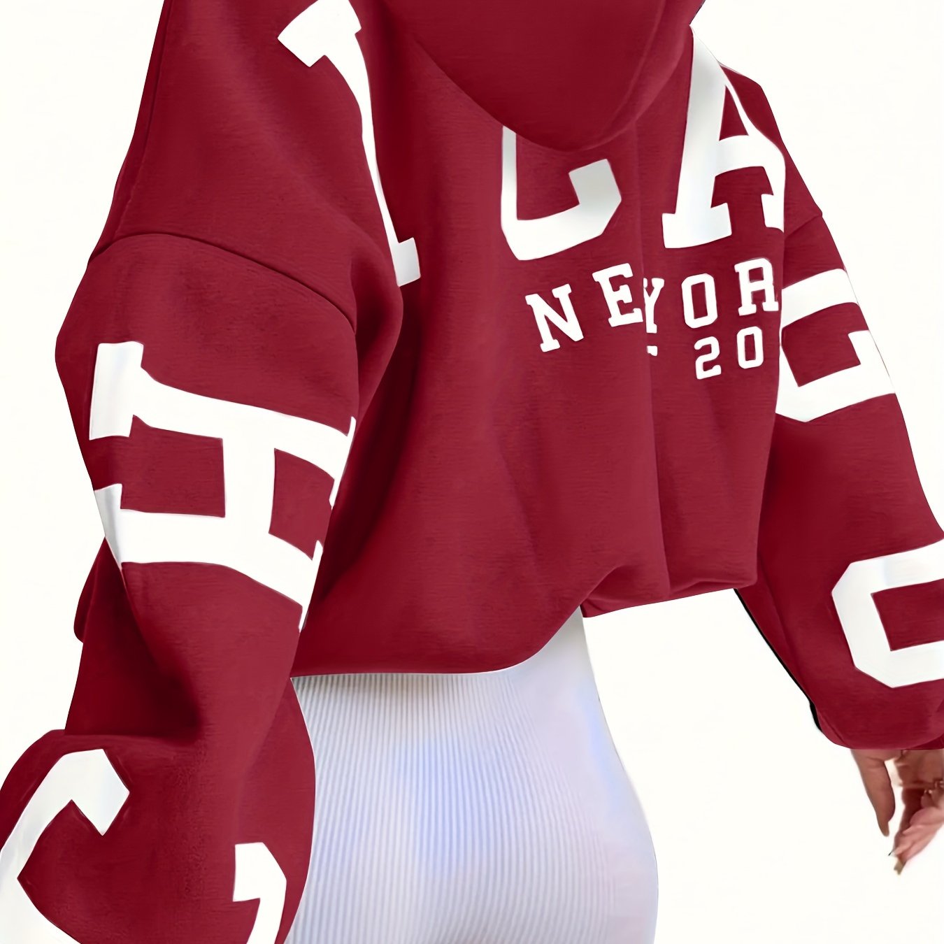 Letter Print Hoodie, Casual Drop Shoulder Long Sleeve Hoodies Sweatshirt, Women's Clothing